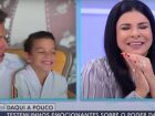 Mara Maravilha recebe homenagens do filho, Miguel, e do marido, Gabriel, no programa 'Sensacional' 