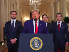 Donald Trump durante pronunciamento sobre a entrada dos EUA na guerra com o Irã. 