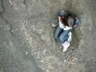 Drone registrou imagens da brasileira após quadra durante trilha na Indonésia.