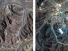 Combinação de fotos, com imagens de satélite divulgadas pela Maxar Technologies, mostra a Usina de Enriquecimento de Combustível de Fordow (FFEP), no Irã, em 19 de junho (à esquerda) e após os ataques dos EUA em 22 de junho (à direita)