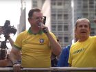 O deputado Sóstenes Cavalcante discursa durante ato bolsonarista na Avenida Paulista no domingo, 29 