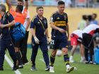 Boca Juniors' Ander Herrera (21) leaves the field during the Club World Cup group C soccer match between Boca Juniors and Benfica in Miami Gardens, Fla., Monday, June 16, 2025.