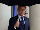 O presidente da França, Emmanuel Macron, durante encontro com o premiê do Líbano no Palácio do Eliseu em Paris