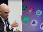 Alexandre de Moraes (à direita); Rumble (à esquerda) e Trump Media  