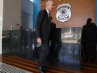 Osmar Crivellati na sede da Polícia Federal.  