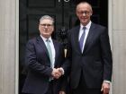 O primeiro-ministro britânico, Keir Starmer, e o chanceler alemão, Friedrich Merz, em Londres, nesta quinta-feira 