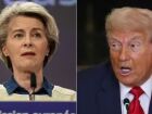 Ursula von der Leyen, presidente da Comissão Europeia, e o presidente dos EUA, Donald Trump 
