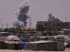 Área em Gaza atingida por bombardeio israelense