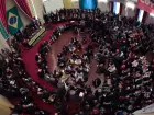 Representantes de movimentos sociais, partidos políticos, juristas, universidades, centrais sindicais e organizações da sociedade civil realizaram nesta sexta-feira (25) ato em defesa da soberania nacional 