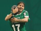 Maurício anotou o terceiro gol palmeirense no duelo com o Atlético-MG.