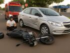 Motociclista fica ferido em colisão com carro na Avenida Tamandaré
