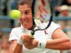 Monica Seles durante a disputa do US Open de 1995.