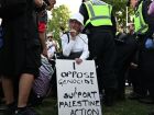 Manifestantes foram ao centro de Londres protestar contra a postura do Reino Unido no conflito entre Israel e Palestina 