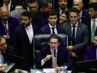 Hugo Motta, presidente da Câmara, após retomar sua cadeira na semana passada 