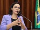 Deputada Gleice Jane, propositora da audiência pública, discursa durante sessão plenária na Assembleia Legislativa
