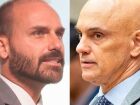 Eduardo Bolsonaro faz duras críticas a Alexandre de Moraes e a política interna do Brasil, reafirmando suas intenções de agir contra o ministro do STF.