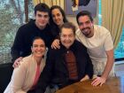 Faustão ao lado da esposa Luciana Cardoso, e dos filhos Lara, João e Rodrigo 