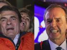 Rodrigo Paz Pereira (à esquerda) e Jorge Quiroga (à direita), disputarão o segundo turno presidencial em 19 de outubro. 