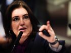 Ministra do Planejamento e Orçamento, Simone Tebet durante audiência pública da Comissão de Assuntos Econômicos (CAE) do Senado realizada nesta terça-feira, 19