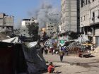 Fumaça é vista após um ataque israelense na Cidade de Gaza, em meio ao conflito contínuo entre Israel e o grupo terrorista Hamas  