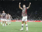  Kevin Serna, do Fluminense, comemorando seu gol na Sul-Americana 