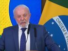 O presidente Lula discursa no lançamento da MP Brasil Soberano, nesta quarta (13), no Palácio do Planalto. A medida prevê crédito de R$ 30 bilhões para empresas brasileiras afetadas pelo aumento de tarifas dos EUA