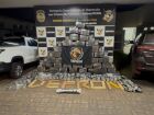 Polícia prende dupla em Laguna Caarapã com 770 kg de drogas e veículos roubados com placas adulteradas.
