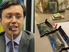 O auditor fiscal Artur Gomes da Silva Neto e sacos de esmeralda que foram apreendidos durante a Operação Ícaro