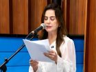Deputada estadual Mara Caseiro (PSDB) durante pronunciamento na Assembleia Legislativa, onde apresentou pedido por mais segurança na rodovia MS-080, em Rochedo