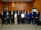 Procurador-geral de Justiça, Romão Avila Milhan Junior, anuncia resultado do concurso no auditório da PGJ.
