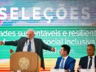  presidente da República, Luiz Inácio Lula da Silva, durante a cerimônia de divulgação dos resultados do Novo PAC Seleções para as modalidades Mobilidade Grandes e Médias Cidades e Drenagem, realizada em julho de 2024.