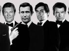 Os seis atores que interpretam James Bond nos cinemas: Sean Connery, Roger Moore, George Lazenby, Timothy Dalton, Pierce Brosnan e Daniel Craig.