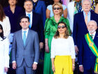 Presidente Lula e o presidente da Câmara dos Deputados, Hugo Motta, acompanham o desfile do 7 de setembro na Esplanada dos Ministérios