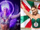 Paolla Oliveira em desfile pela Grande Rio e anúncio de Virginia como nova Rainha de Bateria 