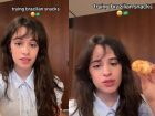 Camila Cabello prova comidas brasileiras e escolhe pão de queijo como seu favorito antes de show no The Town