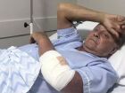 David Cardoso durante internação no Hospital San Lucas, em Pedro Juan Caballero, após complicações de chikungunya