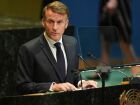 O presidente francês, Emmanuel Macron, discursa durante uma reunião de alto nível nas Nações Unidas com o objetivo de angariar apoio para uma solução de dois Estados para o conflito israelense-palestino, na segunda-feira, 22 de setembro de 2025.