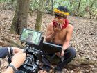 Bastidores de gravação em território de retomada em Douradina (MS)