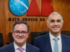 O presidente da OAB/MS, Bitto Pereira, ao lado do conselheiro estadual Juliano Tannus, nomeado para a Comissão Nacional de Recuperação Judicial.
