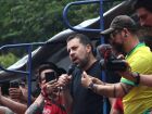 Deputado federal Guilherme Boulos no ato contra a PEC da Blindagem e o projeto da anistia na Avenida Paulista.