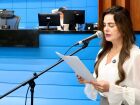 Deputada estadual Mara Caseiro (PSDB) durante pronunciamento na Assembleia Legislativa de Mato Grosso do Sul, onde solicitou reforço no efetivo policial para Glória de Dourados