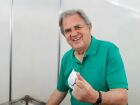 Waldemir Moka durante convenção do MDB em Campo Grande. Ex-senador será reconduzido à presidência do partido em Mato Grosso do Sul para o biênio 2025-2027.