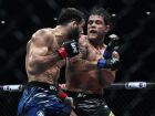 Nassourdine Imavov (de calções azuis) derrotou o brasileiro Caio Borralho (de calções pretos) na luta principal do UFC Paris