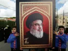 Retrato do líder do Hezbollah, Hassan Nasrallah  