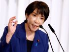  Sanae Takaichi faz dicurso na largada da campanha para liderança do PDL