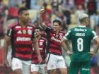 Pedro comemora gol do Flamengo contra o Palmeiras.