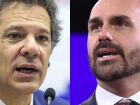 Fernando Haddad lidera em três dos quatro cenários simulados para o Senado em SP, mas enfrenta empate técnico com candidato bolsonarista Eduardo Bolsonaro