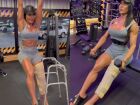 Gracyanne Barbosa faz treino adaptado após romper o tendão e passar por cirurgia no joelho 