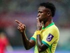Vinícius Júnior celebra gol marcado contra a Coreia do Sul pela seleção brasileira.