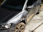 Carro modelo T-Cross ficou com a lateral danificada após colisão no cruzamento da Avenida 25 de Dezembro com a Avenida Mato Grosso, em Campo Grande.